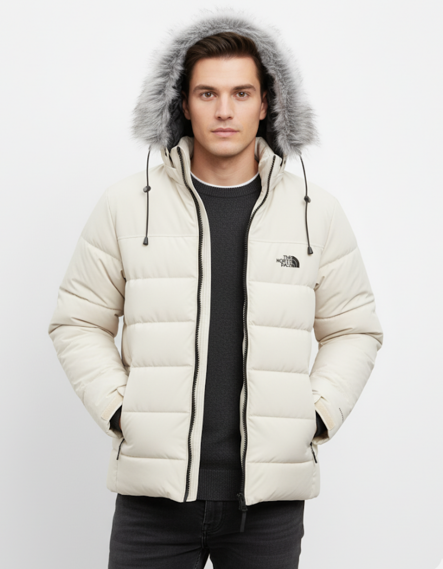 Men's Premium Detachable Faux Fur Hooded Puffer Jacket