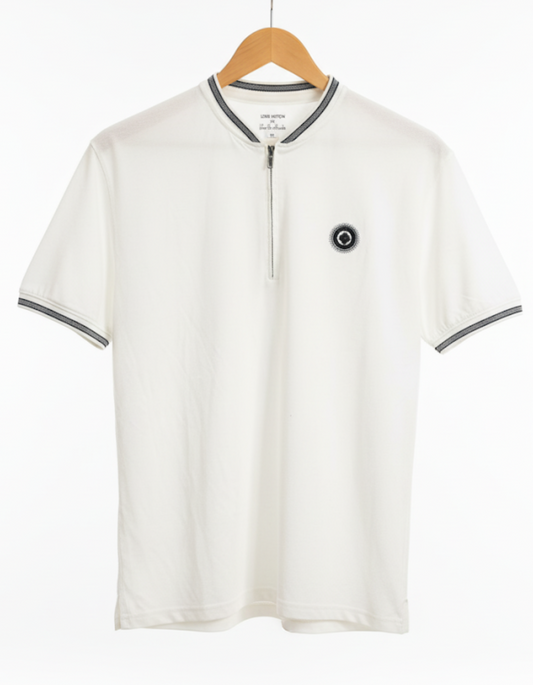 Men's Quarter-Zip Collar Polo T-Shirt