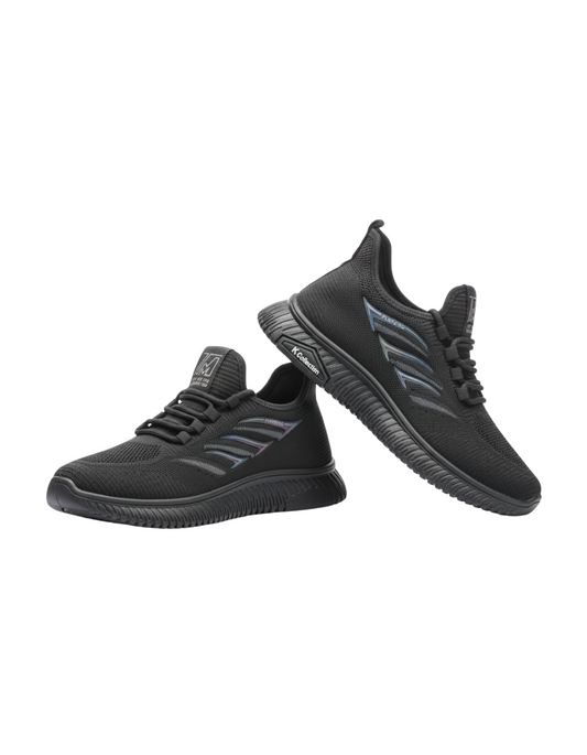 TM 'Phantom Knit' Runner - All-Black with Iridescent Wings | Lightweight, Superior Comfort, and Dynamic Style