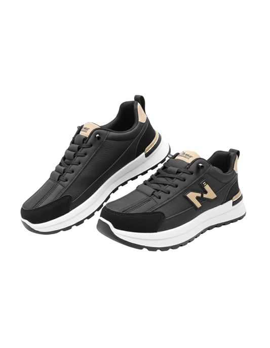 Urban Classic 'N' Trainer - Black & Tan Leatherette Sneaker