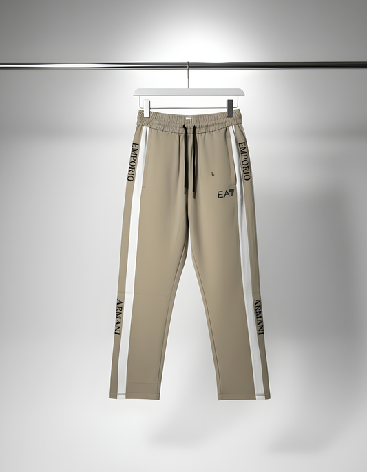 Armani EA7 Baggy Fit Beige Track Trouser