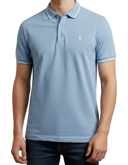 Premium Sky Blue  Polo Shirt – Breathable Comfort & Timeless Style